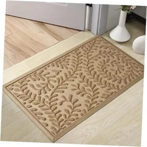 Front Door Mat, Absorbent Dirt Trapping Welcome Door Mat Indoor 29" x 17" Beige - Picture 1 of 8