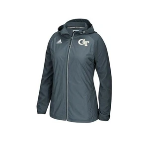 Georgia Tech Yellow Jackets NCAA Women's Onix Grey Modern Varsity Woven Jacket - Picture 1 of 2