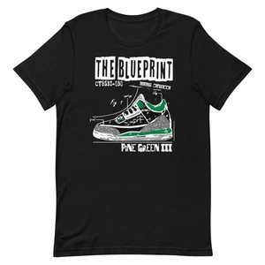 Shirt passend zu Jordan Retro 3 Pine Green - Sneaker Blueprint Graphic Tee - Bild 1 von 22