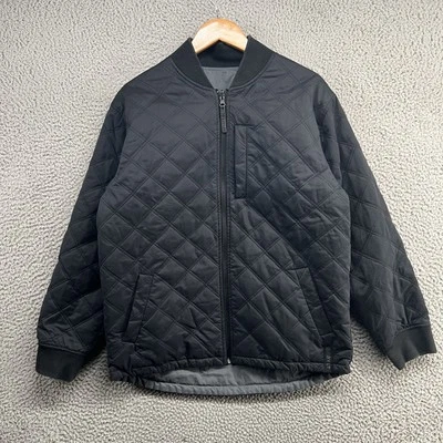 BYLT Hi Lo Reversible Bomber Jacket Mens Medium Black Quilted Oversized Puffer - Image 1 of 4