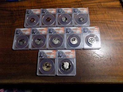 2019 Clad 10-Coin Proof Set - ANACS Flag Label PR70 DCAM First Strike Coins - Image 1 of 4