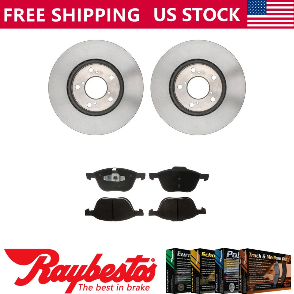 Kit de rotores de freno delanteros + pastillas de cerámica y herrajes para Mazda 3 2004-2013 Foto 1 de 4