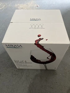 Mikasa 4 Red Wine Glasses Fine European Crystal 25 oz each New - Picture 1 of 1