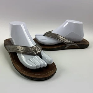 Olukai Sandalen Damen 9 braun Flip-Flop Riemen Schuhe Metallic Riemen Komfort - Bild 1 von 10