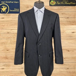 Hart Schaffner Marx Gold Trumpeter Loro Piana Mens 41R Wool Pinstripe Sport Coat - Picture 1 of 7