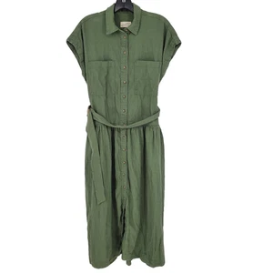 Universal Thread Maxi Shirt Kleid Damen Small Olivgrün Kurzarm Gürtel - Bild 1 von 15