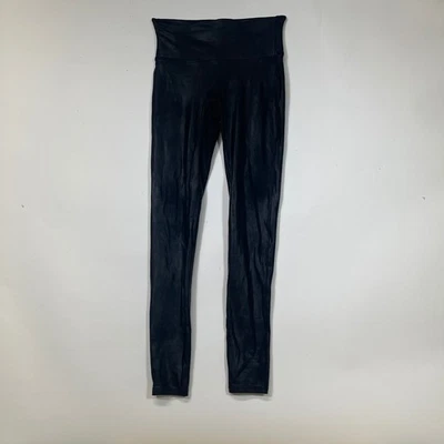 Spanx Faux Leather Leggings High Waisted Black Pull On Style Comfortable Women's - Image 1 of 4