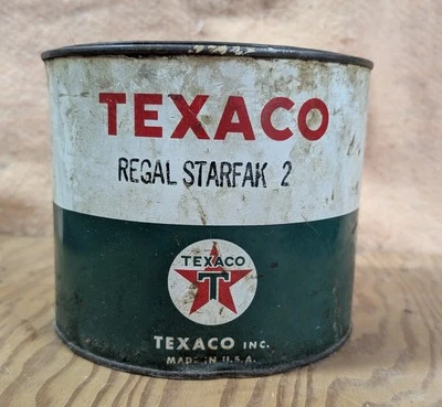Vintage Texaco Regal Starfak 2 5 lb. Lata de grasa - no vacía - 3 libras Foto 1 de 4