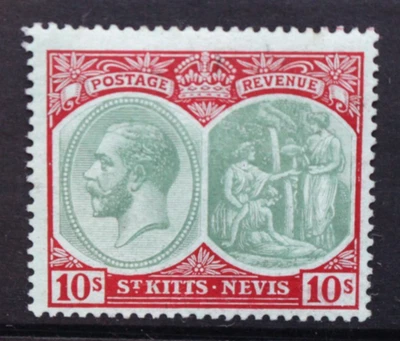 St KITTS & NEVIS  1920-22 KGV Definitives 10/- value ONLY. Mint HINGED. SG35. - Image 1 of 2