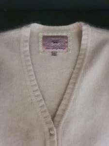 Peter Alexander SzS Pale PINK Button Up 70% Angora Blend Knit Cardigan Bunny - Picture 1 of 9