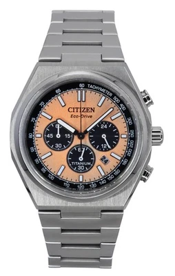 Citizen Zenshin Chronograph Salmon Dial Eco-Drive 100M Men's Watch CA4610-85Z - image 1 of 4