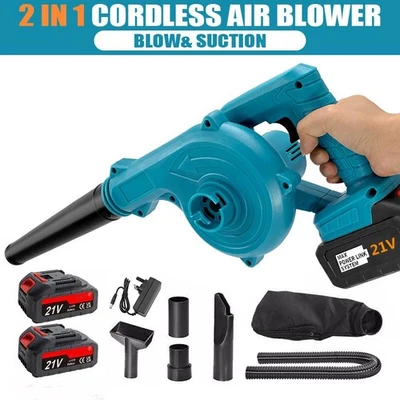 2 Battery Electric Cordless Leaf Blower Suction Vacuum Snow Dust Air Blower - Image 1 of 4
