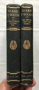 A Connecticut Yankee & Prince and Pauper by Mark Twain, 1917-21, Collier Vntg HC - Picture 1 of 10