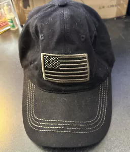 Black USA US American Flag Patch United States America Baseball Hat Cap - Picture 1 of 4