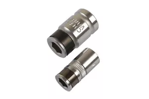 2 PIECE TOOL BIT SET BIT HOLDER WITH 6 POINT HEX SHANK 1/4 DRIVE + 3/8 DRIVE LL - Picture 1 of 2