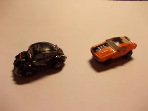 2 Micro Machines Ford Mustang Privataugen Orange - Snap Back VW Käfer Volkswagen - Picture 1 of 7