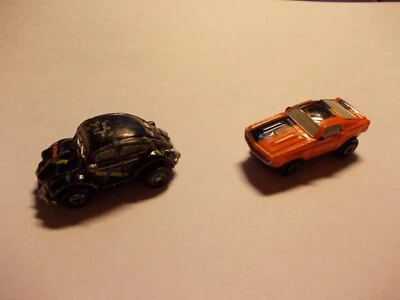 2 Micro Machines Ford Mustang Privataugen Orange - Snap Back VW Käfer Volkswagen - Bild 1 von 4