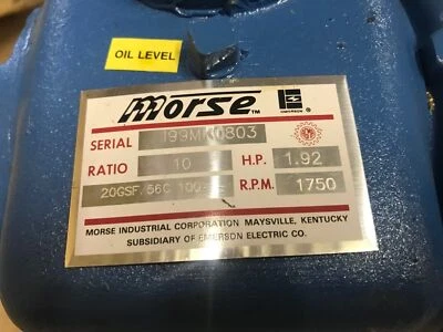 Morse  MK0803 20GSF 56C 100   10:1 Gear Reducer  - Image 1 of 4
