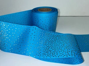 Blue and Gold Speckled  Grosgrain Ribbon 3  inches wide 10 yards - Picture 1 of 1
