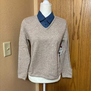 VTG Breckenridge Ladies Sweater faux two-fer appearance NWT PM - Picture 1 of 7