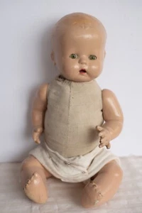 Adorable Muñeca Bebé Composición Caballero Taza 1931 Vintage 15" (B) - Imagen 1 de 9