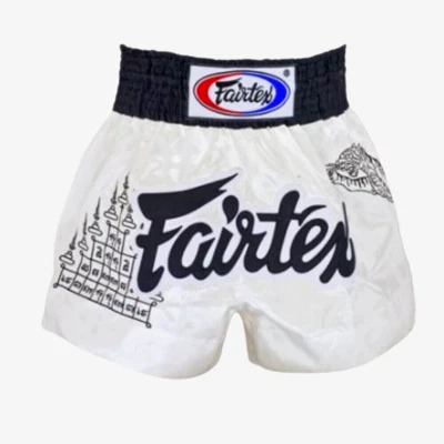 Шорты Fairtex тайский муай бой тигр бокс ММА кикбоксинг атласный кикбоксинг белый - Изображение 1 из 2