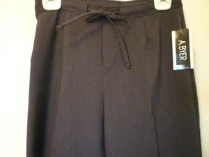 New A Byer juniors size 11 Large dark gray thin dress pants slacks tie waist - Picture 1 of 8
