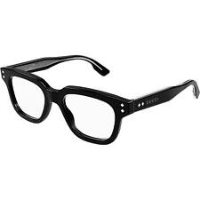 Gucci Men's Eyeglasses Black Acetate Square Full Rim Frame Demo Lens GG1219O 001