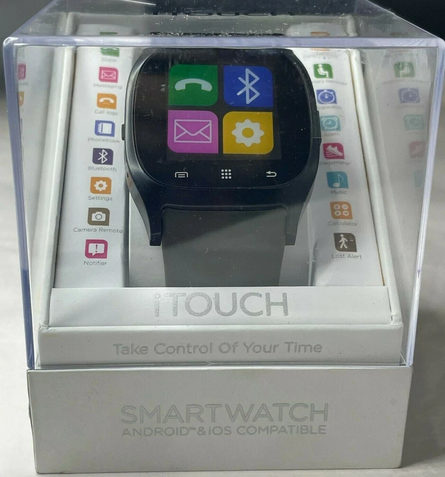 iTOUCH Smart Watch Bluetooth Touch Screen Monitor Steps Fitness ITC3360MB590-362 - Image 1 of 1