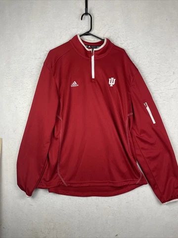 Indiana University Hoosiers Adidas Climalite 1/4 Quarter Zip Pullover Jacket XL Cover