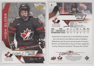 2019 Upper Deck Team Canada Juniors High Gloss /25 Peyton Krebs #8