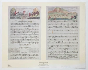 Balada del cazador - Siglo XIX Inglés Caza Canción Impreso Reproducción - Imagen 1 de 2