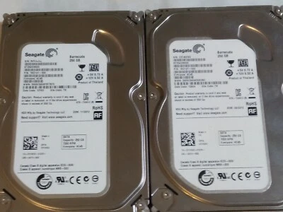 LOT OF 2 Seagate ST250DM000 1BD141-500 FW:KC45 TK 250gb 3.5" Sata HDD - Image 1 of 4
