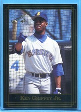KEN GRIFFEY JR. ~ 1992 Investor's Journal Baseball Black Gold Foil Card #124  