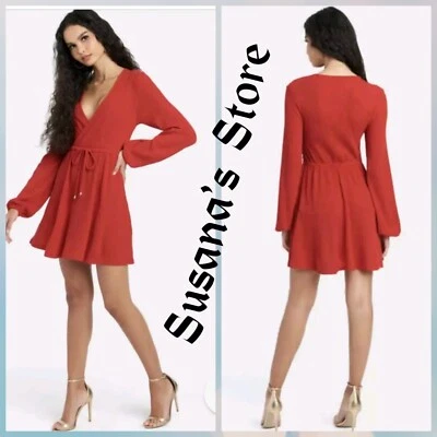 NUEVO CON ETIQUETAS VESTIDO BEBE TALLA L CUELLO SOBREPELLIZ ACAMPANADO TEJIDO ¡¡¡Estilo sexy flexible!!! $139 Foto 1 de 4