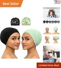 Silk Bonnet Satin Hair Wrap - Frizz-Free Adjustable Luxurious Sleep Cap - Black