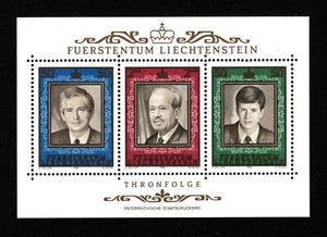 OPC 1987 Liechtenstein Thronfolge S/S Sc#885 postfrisch 49778a - Bild 1 von 1
