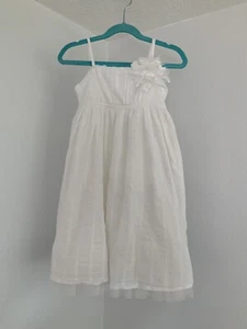 babyGap Girls' Summer Sundress White Cotton Lined Boho Flower girl Sz 5t Toddler - Picture 1 of 11