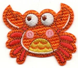 SEEKRABBE Bügelbild Aufnäher Meeresbewohner Strand Ozeankrabben - Bild 1 von 1