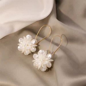 1Pair Exaggeration Fashion Elegant Long Flower Earrings Fashion Sweet Jewelry - Picture 1 of 6
