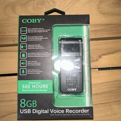 Newest Version Coby CVR-29BK 8 GB USB Digital Voice Recorder with Built-In-Mic - Image 1 of 3