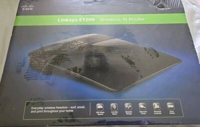 **New**Cisco Linksys E1200 Wireless-N300 802.11n Router WiFi 4 Ethernet Ports - Image 1 of 3