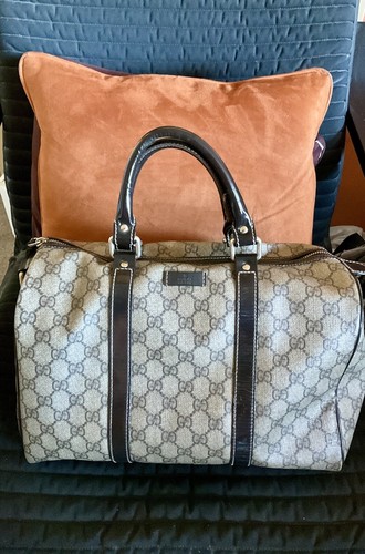 Borsa Gucci Joy Boston rivestita in tela marrone autentica