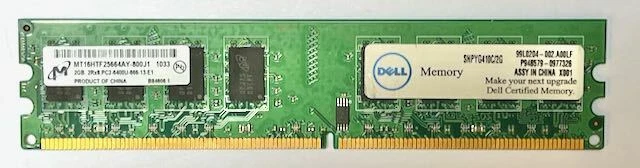 MT16HTF25664AY-800J1 Micron 2GB PC2-6400 DDR2-800MHz non-ECC Unbuff CL6 240-Pin - Image 1 of 1