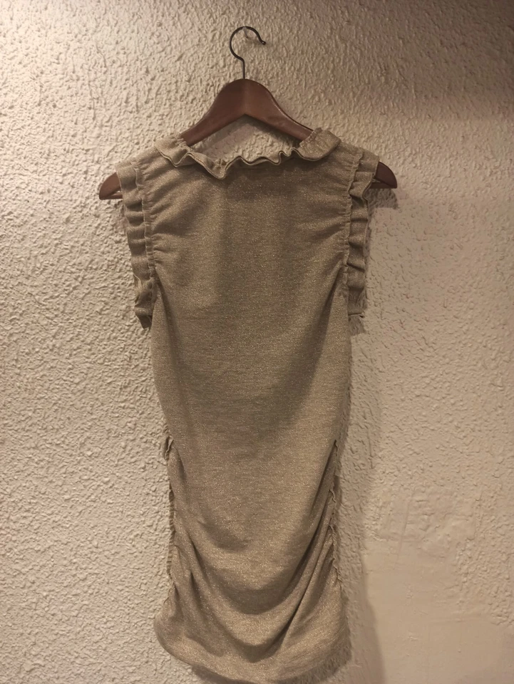 TOP CINTILANTE SEM MANGAS DRIES VAN NOTEN CINZA tamanho Pequeno Novo!! - Imagem 1 de 4