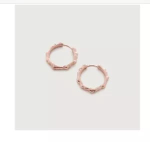 Monica Vinader Siren Muse ripple Small Hoop Earrings 18ct rose Gold plated New💕 - Picture 1 of 5