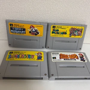 Lot 4 SUPER MARIO KART WORLD Collection RPG Super Famicom Tested SNES Japan - Picture 1 of 7