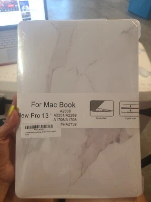 硬塑料大理石外壳 适合全新 Pro 13 英寸 Apple MacBook 全新 白色 大理石  — 第 1/3 张图片