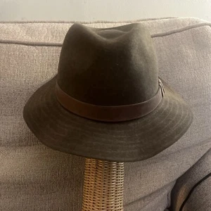 Vintage Orvis Lite Felt 100% Wool Fedora Fishing Hat Packable Size M Made USA - Picture 1 of 7