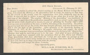 1881 PC CINCINNATI OH MIAMI MEDICAL COLLEGE ALUMNI NOTICE HISTORICAL - Picture 1 of 2